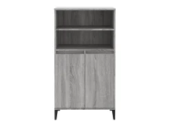 Aparador alto de madera contrachapada gris Sonoma 60x36x110 cm ES67618