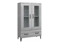 Aparador alto de madera contrachapada gris Sonoma 70x31x115 cm