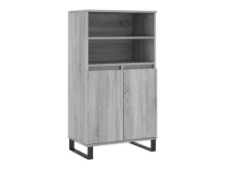 Aparador alto de madera contrachapada gris Sonoma 60x36x110 cm ES35615