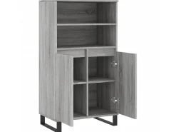 Aparador alto de madera contrachapada gris Sonoma 60x36x110 cm ES35615