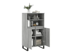 Aparador alto de madera contrachapada gris Sonoma 60x36x110 cm ES35615