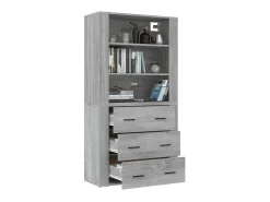 Aparador alto de madera contrachapada gris Sonoma ES45704