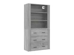 Aparador alto de madera contrachapada gris Sonoma ES45704