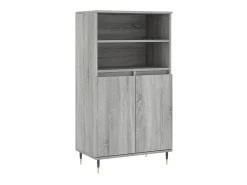 Aparador alto de madera contrachapada gris Sonoma 60x36x110 cm ES27809