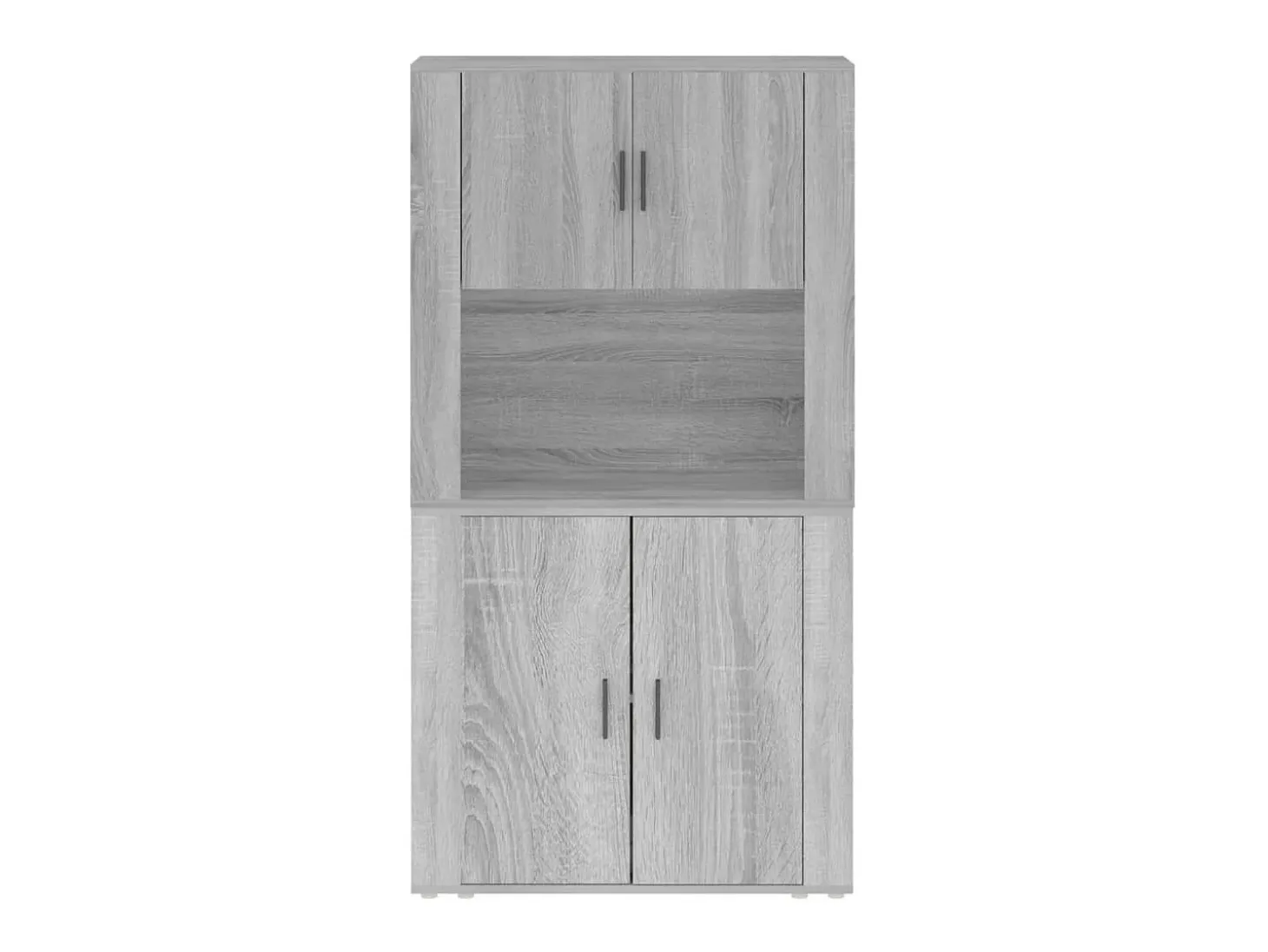 Aparador alto de madera contrachapada gris Sonoma
