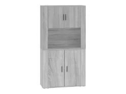 Aparador alto de madera contrachapada gris Sonoma