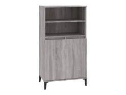 Aparador alto de madera contrachapada gris Sonoma 60x36x110 cm