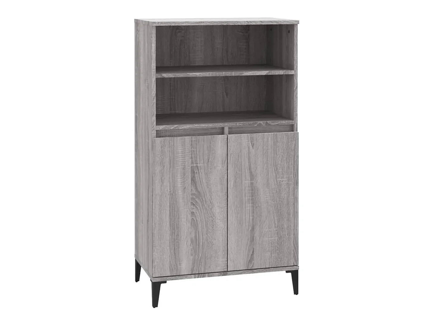 Aparador alto de madera contrachapada gris Sonoma 60x36x110 cm