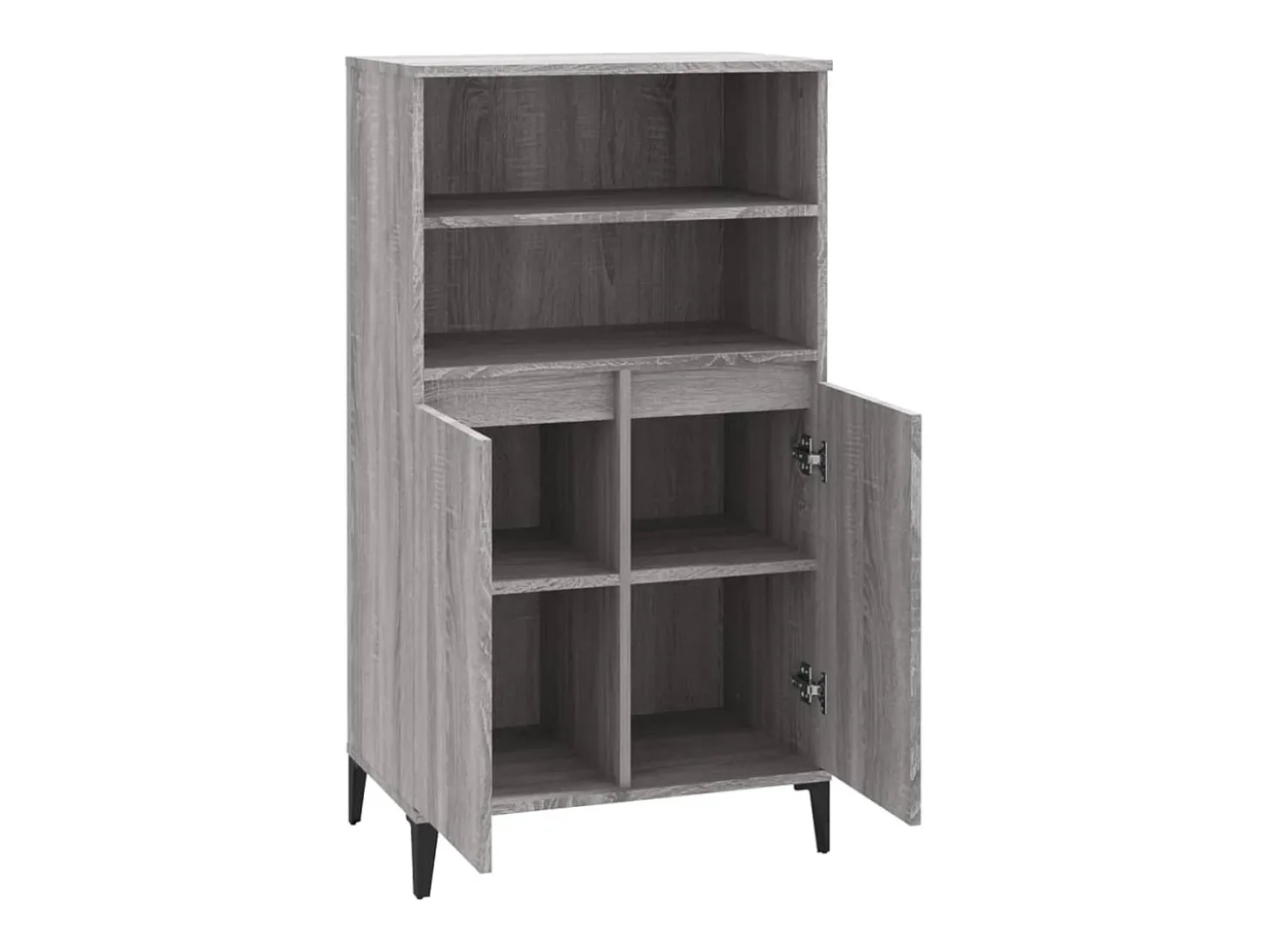 Aparador alto de madera contrachapada gris Sonoma 60x36x110 cm