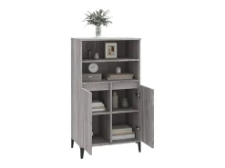 Aparador alto de madera contrachapada gris Sonoma 60x36x110 cm