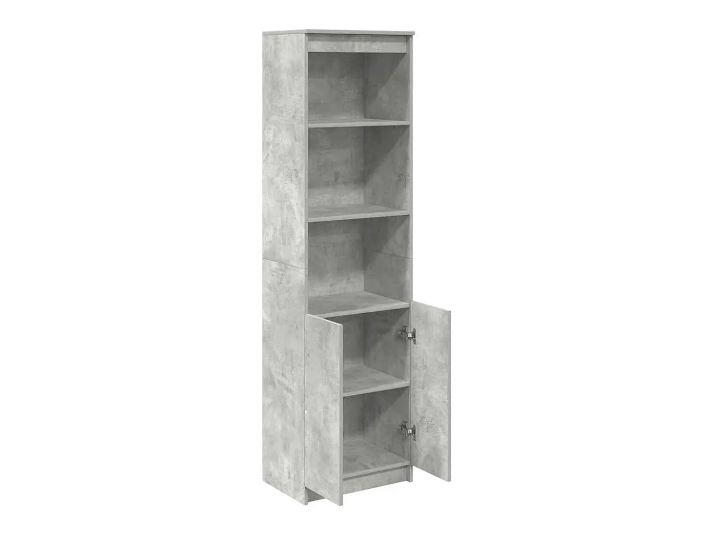 Aparador alto de madera de ingeniería gris hormigón 50x35x180cm
