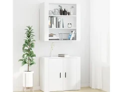 Aparador alto de madera de ingeniería blanca