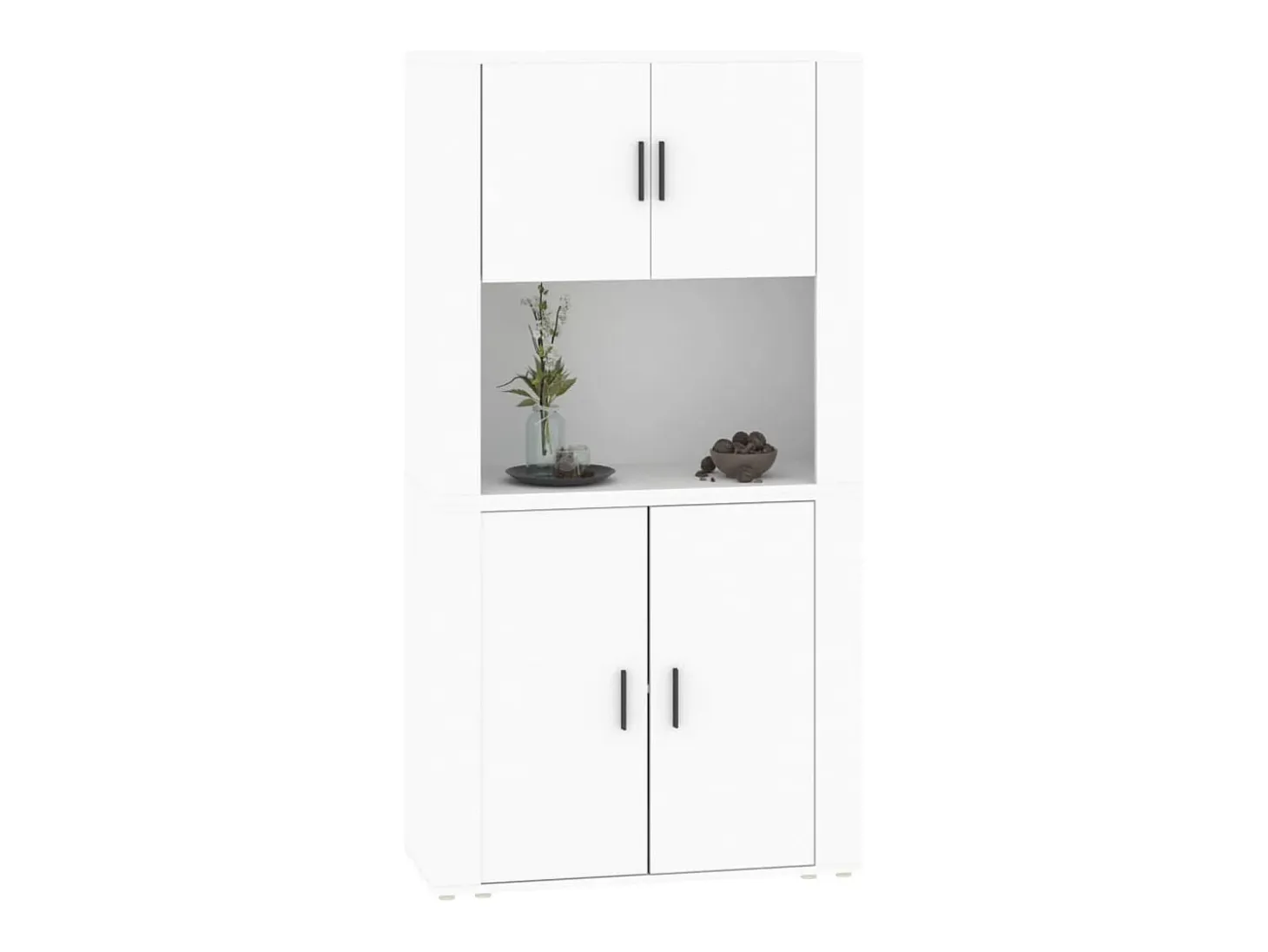 Aparador alto de madera de ingeniería blanca