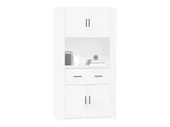Aparador alto de madera de ingeniería blanca