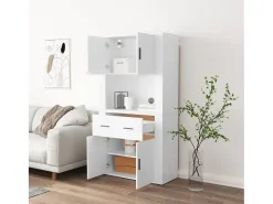 Aparador alto de madera de ingeniería blanca