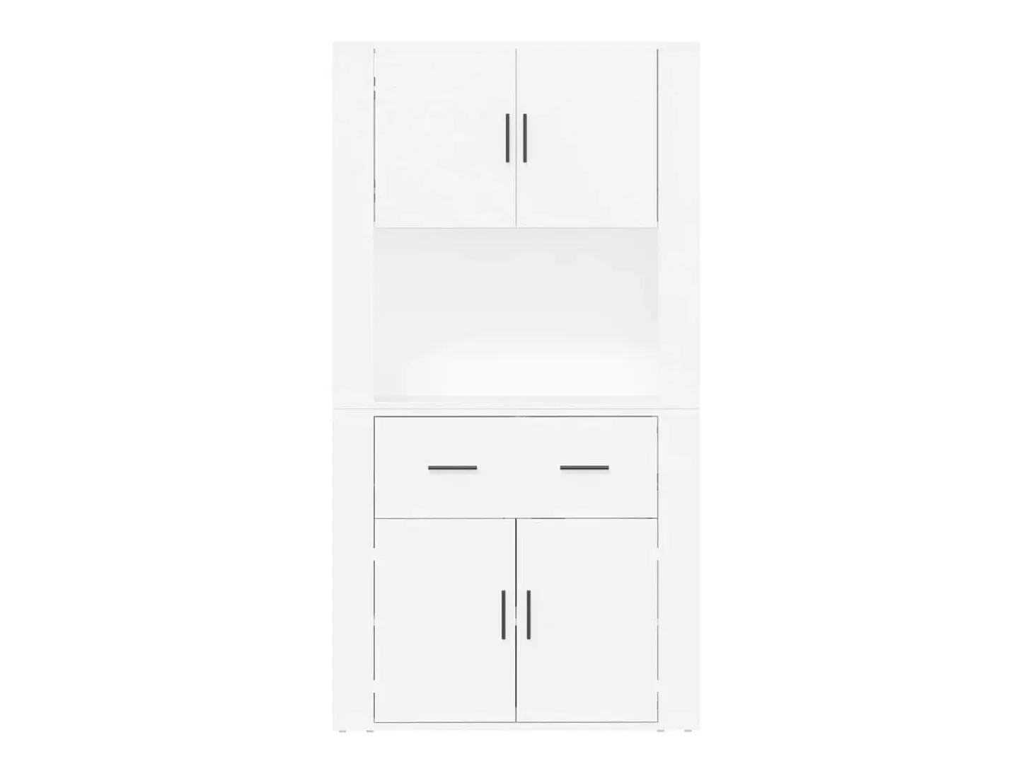 Aparador alto de madera de ingeniería blanca