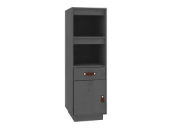 Aparador alto de madera maciza de pino gris 34x40x108,5 cm
