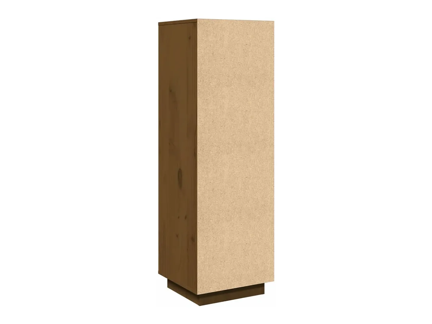 Aparador alto de madera maciza de pino marrón miel 38x35x117 cm