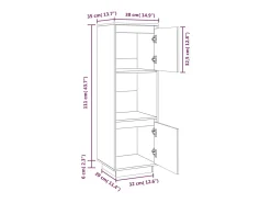 Aparador alto de madera maciza de pino marrón miel 38x35x117 cm