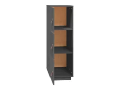 Aparador alto de madera maciza de pino gris 34x40x108,5 cm