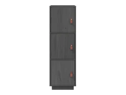 Aparador alto de madera maciza de pino gris 34x40x108,5 cm