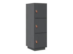 Aparador alto de madera maciza de pino gris 34x40x108,5 cm
