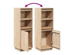 Aparador alto de madera maciza de pino 37x34x110 cm