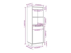 Aparador alto de madera maciza de pino banco 37x34x110 cm