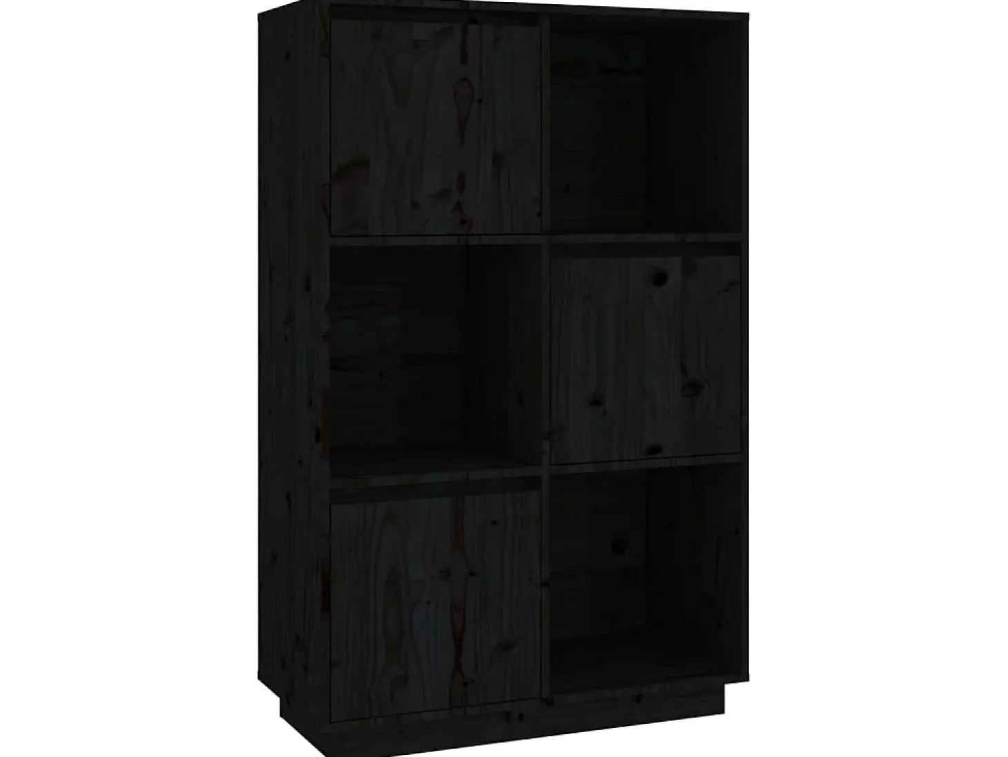 Aparador alto de madera maciza de pino negro 74x35x117 cm ES31979