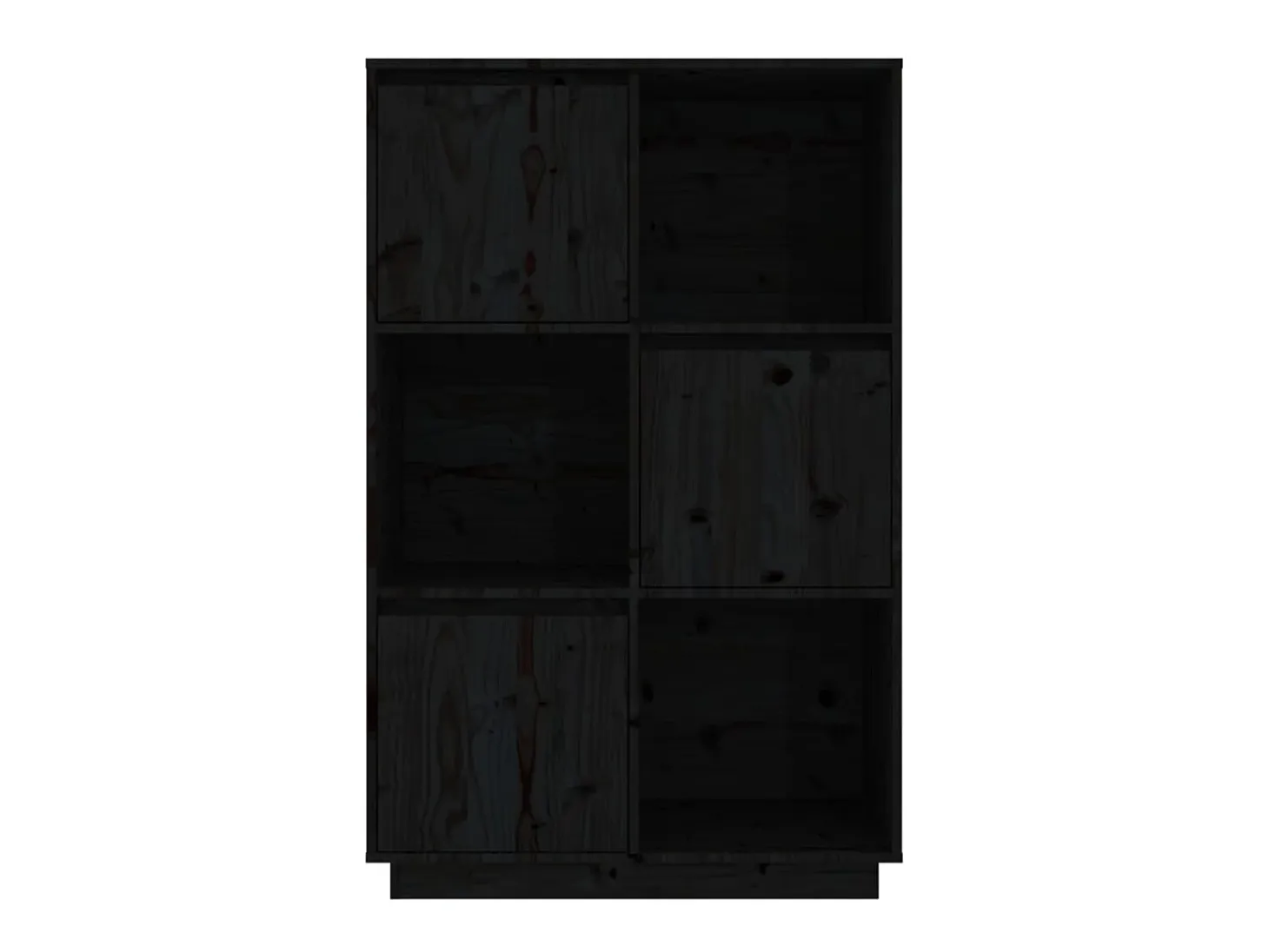 Aparador alto de madera maciza de pino negro 74x35x117 cm ES31979