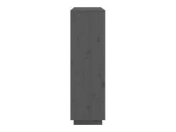 Aparador alto de madera maciza de pino gris 110,5x35x117 cm
