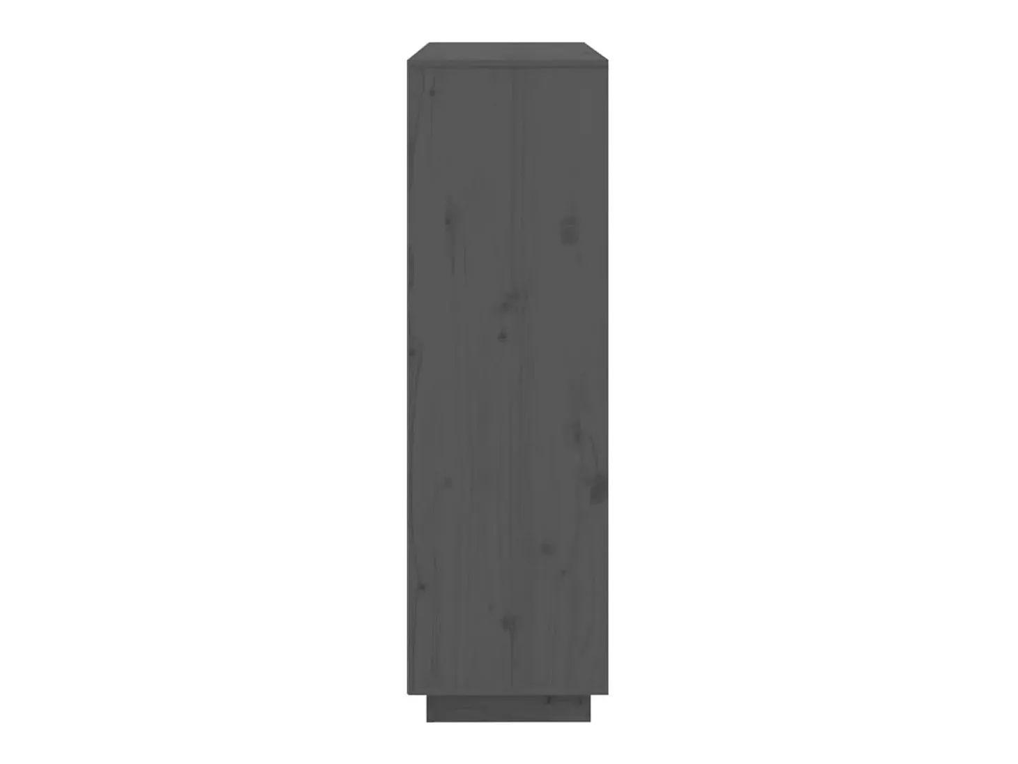 Aparador alto de madera maciza de pino gris 110,5x35x117 cm