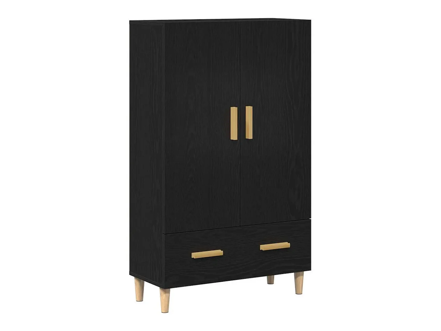 Aparador alto de roble negro, 70 x 31 x 115 cm, fabricado en madera de ingeniería