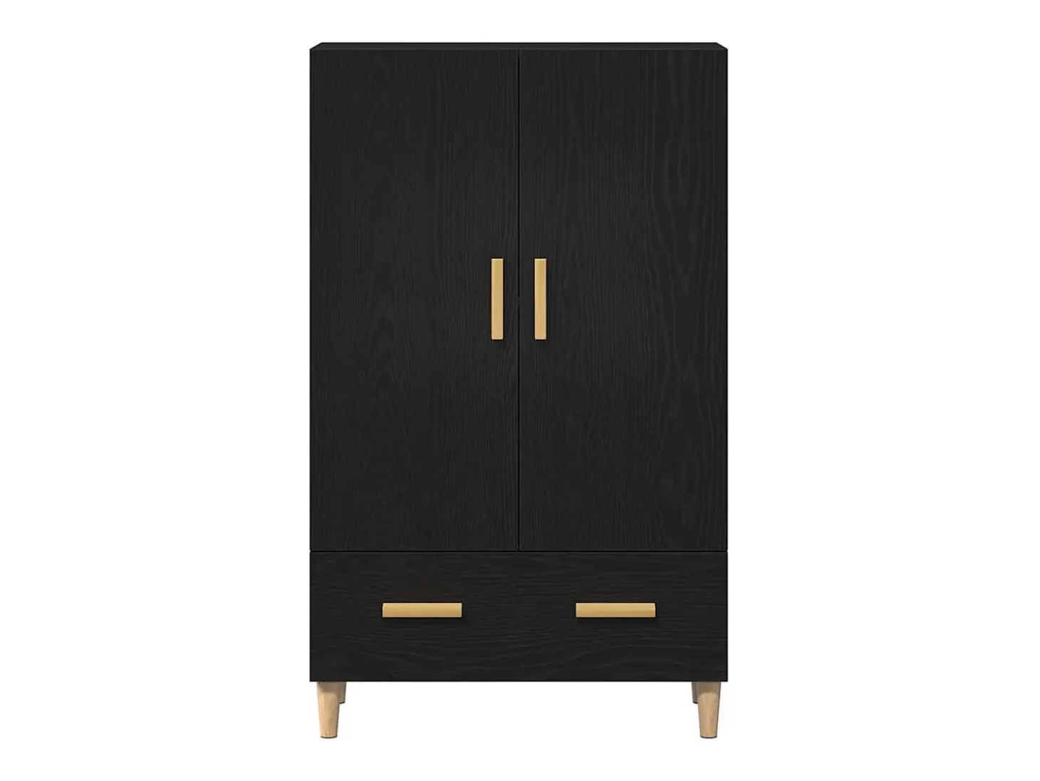 Aparador alto de roble negro, 70 x 31 x 115 cm, fabricado en madera de ingeniería