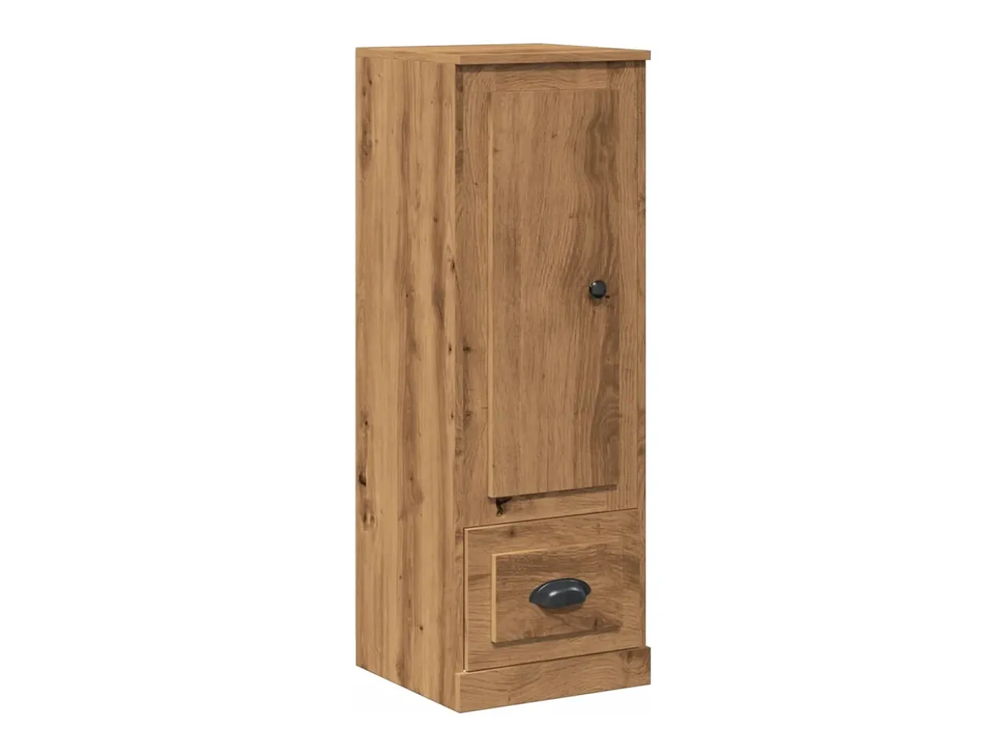 Aparador alto en madera de roble labrada artesanalmente 36x35,5x103,5 cm