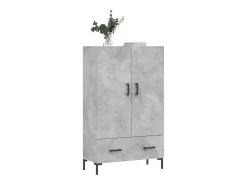 Aparador alto gris hormigón 69,5x31x115 cm madera de ingeniería