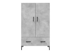 Aparador alto gris hormigón 69,5x31x115 cm madera de ingeniería