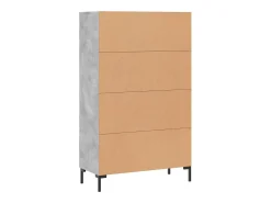 Aparador alto gris hormigón 69,5x31x115 cm madera de ingeniería