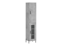 Aparador alto Gris hormigón 34,5x34x180 cm Madera de ingeniería