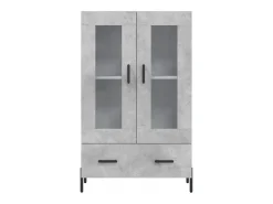 Aparador alto gris hormigón 69,5x31x115 cm madera de ingeniería