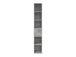 Aparador alto gris hormigón 30x42,5x185 cm madera de ingeniería