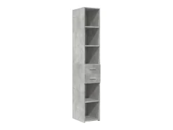 Aparador alto gris hormigón 30x42,5x185 cm madera de ingeniería