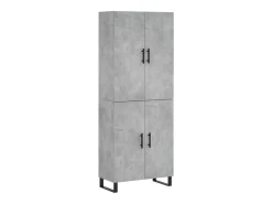 Aparador alto Gris hormigón 69,5x34x180 cm Madera de ingeniería