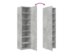 Aparador alto gris hormigón 45x42,5x185 cm madera de ingeniería
