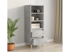 Aparador alto Gris hormigón 40x36x110 cm Madera de ingeniería