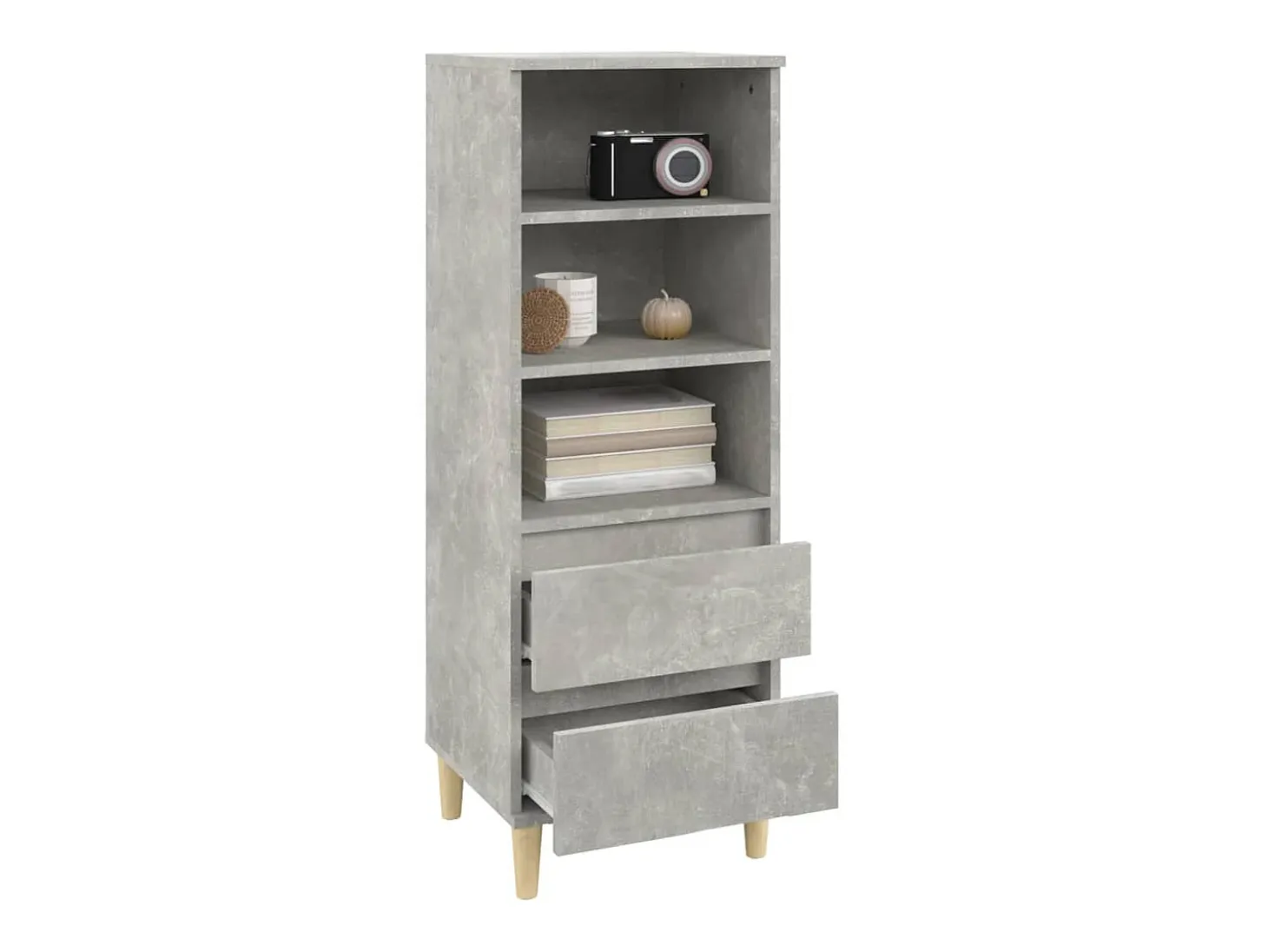 Aparador alto Gris hormigón 40x36x110 cm Madera de ingeniería