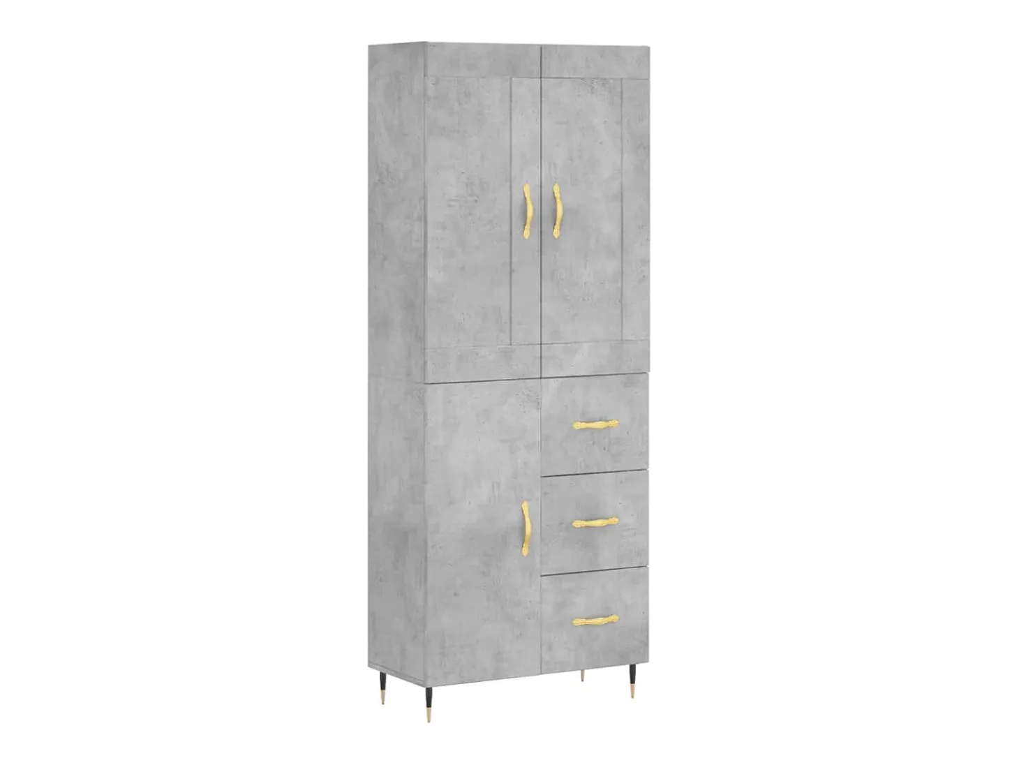 Aparador alto Gris hormigón 69,5x34x180 cm Madera de ingeniería