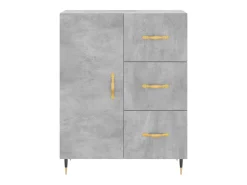 Aparador alto Gris hormigón 69,5x34x180 cm Madera de ingeniería