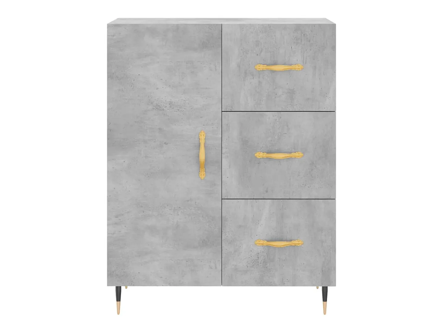 Aparador alto Gris hormigón 69,5x34x180 cm Madera de ingeniería