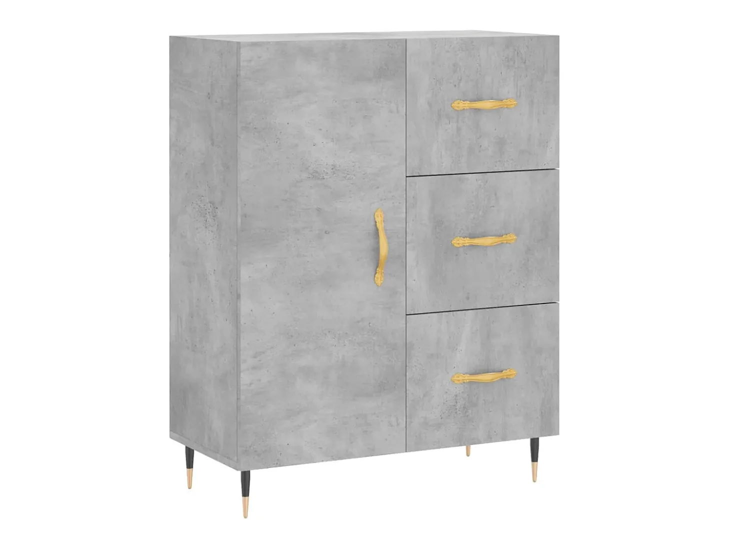 Aparador alto Gris hormigón 69,5x34x180 cm Madera de ingeniería